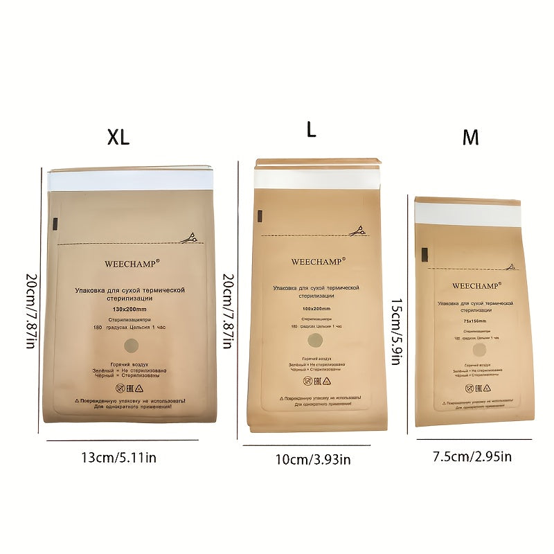 50 piezas de bolsas de almacenamiento auto sellables de papel Kraft, resistentes al calor, para cosméticos, herramientas de uñas y mascarillas, de alta calidad, sin necesidad de electricidad, diseño conveniente.