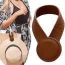 Pack de 1 Gancho Magnético para Sombreros en Cuero Sintético - Colgador Portátil Montado en la Pared para Bolsos, Cierre Magnético Seguro, Diseño Duradero y Elegante para Carteras, Accesorios de Viaje, Organizador de Sombreros | Diseño Elegante | Textura