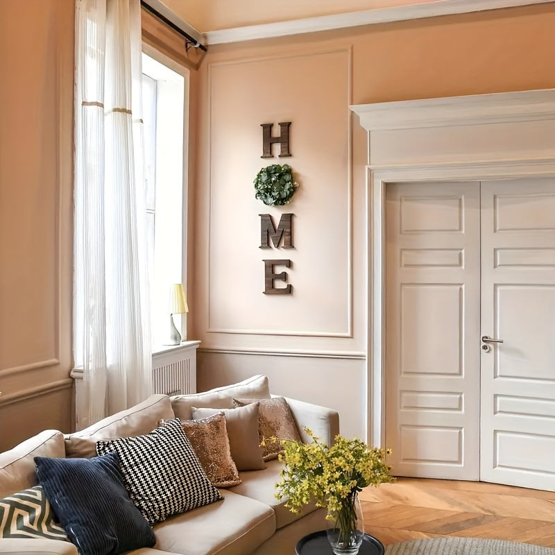 Letrero De Madera Con Corona Floral Para Sala De Estar, Decoración Rústica Y Encantadora De Granja, Entrada Y Cocina