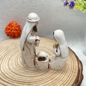 Adorable Set de Escena de Natividad de Resina - Figuras Coloridas y Vibrantes para Exhibición Festiva en Escritorio - Perfecto para Celebraciones de Navidad, Pascua, Janucá, Acción de Gracias y Día del Padre