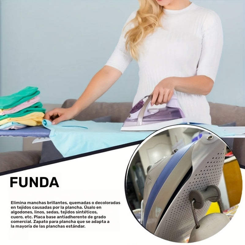 Plancha de teflón antiadherente para plancha – Resistente a los arañazos, de rápida fijación, protector de plancha de vapor de alto rendimiento para diversas telas – Accesorio protector para planchado hecho con material plástico duradero
