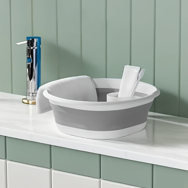 Bacinilla de lavandería plegable y portátil - Diseño moderno para baños de pies y lavado de RV, lavadora de plástico duradera de uso múltiple que no requiere electricidad, compacta para apartamentos y uso doméstico, accesorios para habitaciones de lavand