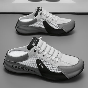 Sandalias de plataforma sin cordones para hombre - Zapatos ligeros y transpirables para verano con suela gruesa de PVC para aumentar la altura, diseño casual de calzado urbano en khaki/gris/verde, comodidad para todas las estaciones para uso diario y act