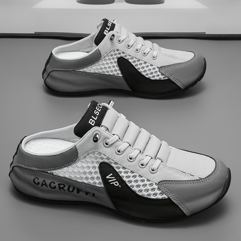 Sandalias de plataforma sin cordones para hombre - Zapatos ligeros y transpirables para verano con suela gruesa de PVC para aumentar la altura, diseño casual de calzado urbano en khaki/gris/verde, comodidad para todas las estaciones para uso diario y act