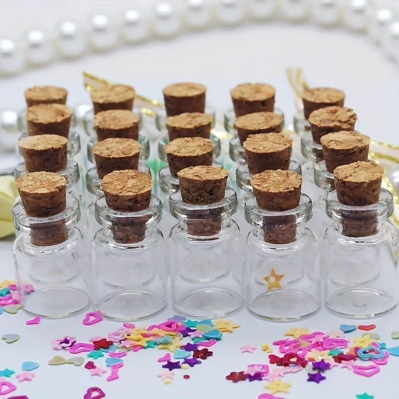 50/100pcs por Bolsa Mini Botella de Vidrio DIY Exquisita Tapón de Corcho Deseos de Deriva Tarro Lindo Botella Pequeña 1ml 13*18mm