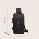 Bolso Antirrobo para Hombres con Puerto de Carga USB - Bandolera Elegante para Motocicleta y Deportes de Ocio, Tela Oxford Duradera, Correa de Hombro Ajustable, Compartimentos con Doble Cremallera