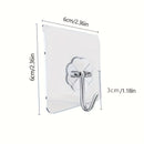 10 ganchos adhesivos multifuncionales de acero inoxidable transparente para cocina, puerta de baño y pared, organizador de llaves, ganchos utilitarios