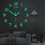 [Reloj Luminoso Silencioso de Pared] Reloj de Pared de Acrílico Luminoso Silencioso 1ud - Funciona con Batería, Números que Brillan en la Oscuridad, Instalación Fácil de Hacer Tú Mismo - Decoración para Sala de Estar y Dormitorio
