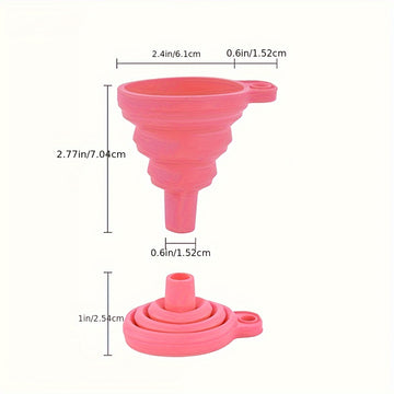 1 Paquete de Embudo Plegable - TPU Seguro para Alimentos, Diseño Ahorrador de Espacio para Líquidos e Ingredientes Secos, Uso en Cocina y Automoción, Campamento - Color Aleatorio, Esenciales de Cocina | Goma Resistente al Calor