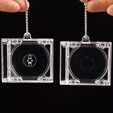 5 unidades de Mini Estuches de CD con llavero, Cajas de plástico transparente con cadenas, Material de plástico duradero, para entusiastas de la música