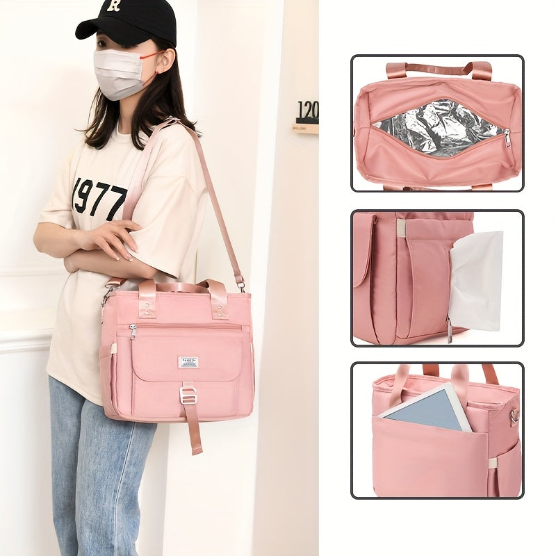 Bolsa de almuerzo aislada, bolsa de almacenamiento de viaje conveniente, bolso de hombro de moda, bolso térmico, desplazamiento diario, picnic, viajes, bolsa de viaje de negocios, sin contacto con alimentos, regreso a la escuela