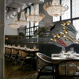 24 piezas de cubiertos de acero inoxidable con opciones doradas y plateadas, con cuchillos, tenedores y cucharas de estilo occidental creativo, aptos para restaurantes y cenas en casa, aptos para lavavajillas.