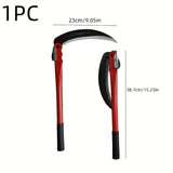 Tijeras de jardín plegables portátiles de metal de alta resistencia - Mango ergonómico rojo y negro para césped, jardín, trigo, arroz, corte y cosecha de granos de trigo, tijeras de jardín plegables, diseño ergonómico, construcción sólida