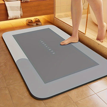 Alfombra de baño de lodo de diatomeas súper absorbente - Alfombra de piso de secado rápido, suave y cómoda, ideal para baños, duchas, lavanderías, dormitorios, salas, entradas y cocinas, lavable a máquina y a mano