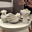 3 piezas Conjunto de jarrones decorativos de cerámica de estilo bohemio - Solo lavado a mano, tema floral, forma ovalada, ideal para Navidad, Halloween, Janucá, Acción de Gracias, Día de San Patricio decoración