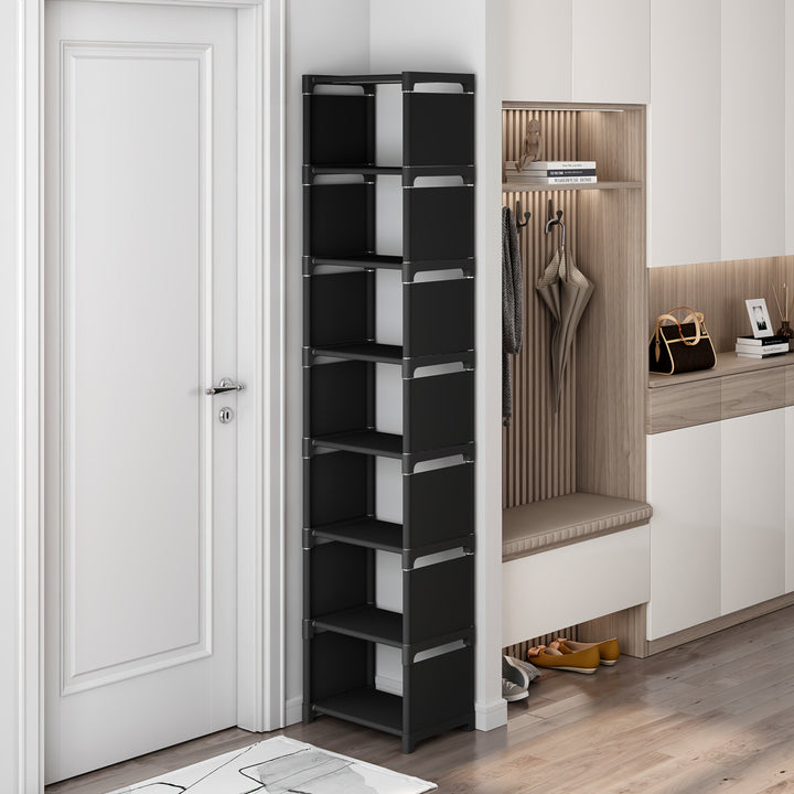 Estantería Ajustable de 8/5 Niveles para Zapatos - Organizador Portátil sin Herramientas para Dormitorios y Hogares, Solución Multinivel para Calzado y Zapatillas, Diseño Simple en Blanco/ | Almacenamiento Duradero