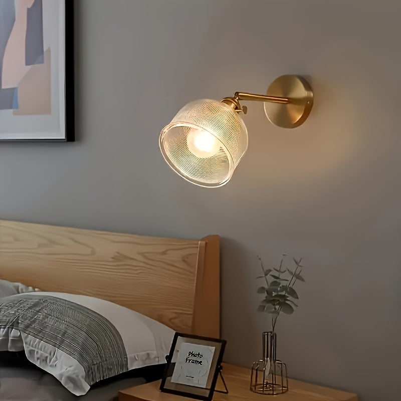 1 lámpara de pared moderna de vidrio, lámpara de mesa de noche, lámpara de pasillo, lámpara de pared, lámpara americana (sin bombilla incluida)