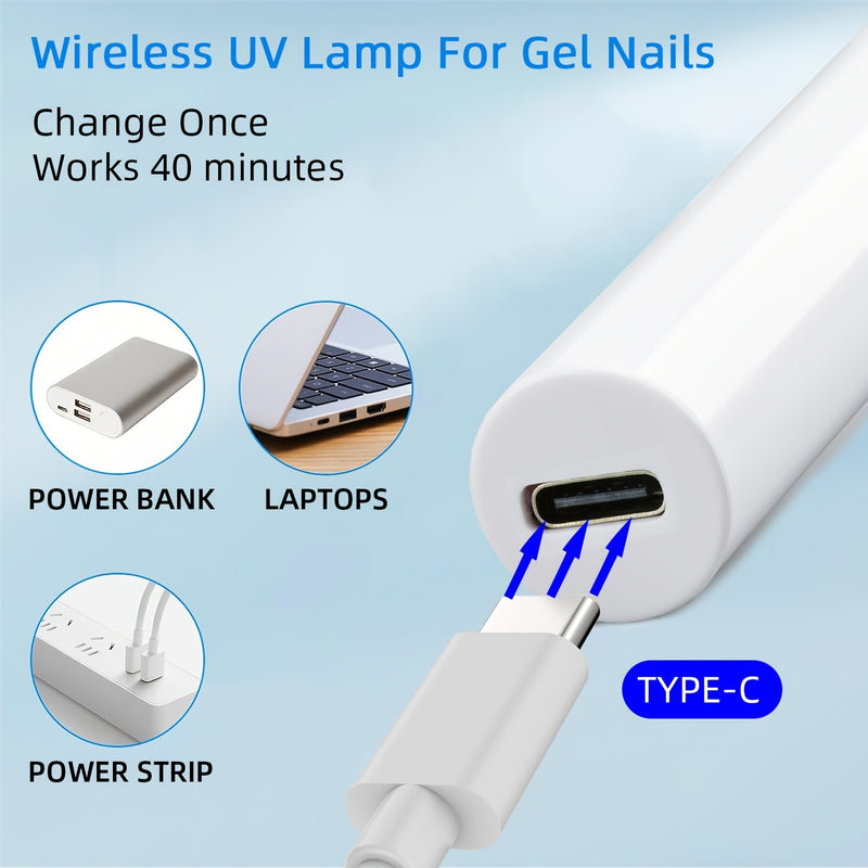 Lámpara de uñas LED con bolígrafo, portátil, para manicura, luz seca para uñas, blanco, para un dedo, lámpara de curado de gel LED, linterna mini, lámpara de uñas seca portátil.