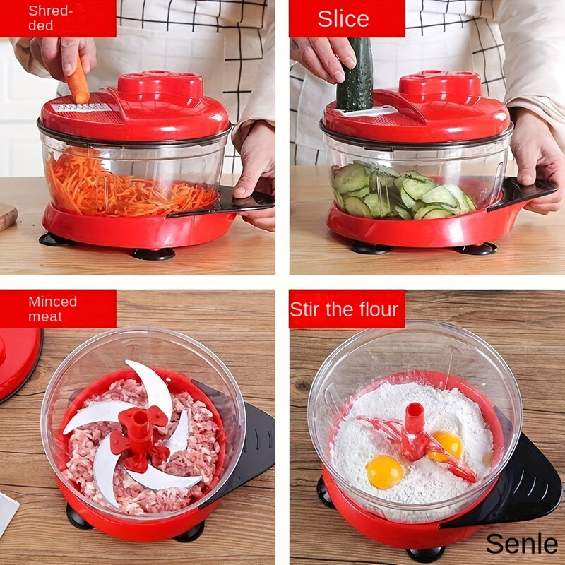Molino de verduras manual, molinillo de ajo, procesador de alimentos de plástico PVC multifuncional, sin carga, con contacto con alimentos, para suministros de cocina de autocaravana