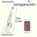 1 pza. Pinzas de acero inoxidable multifuncionales para buffet, freír pescado, pan, bistec, ensalada y postre; herramientas de cocina para preparar y servir alimentos sin esfuerzo