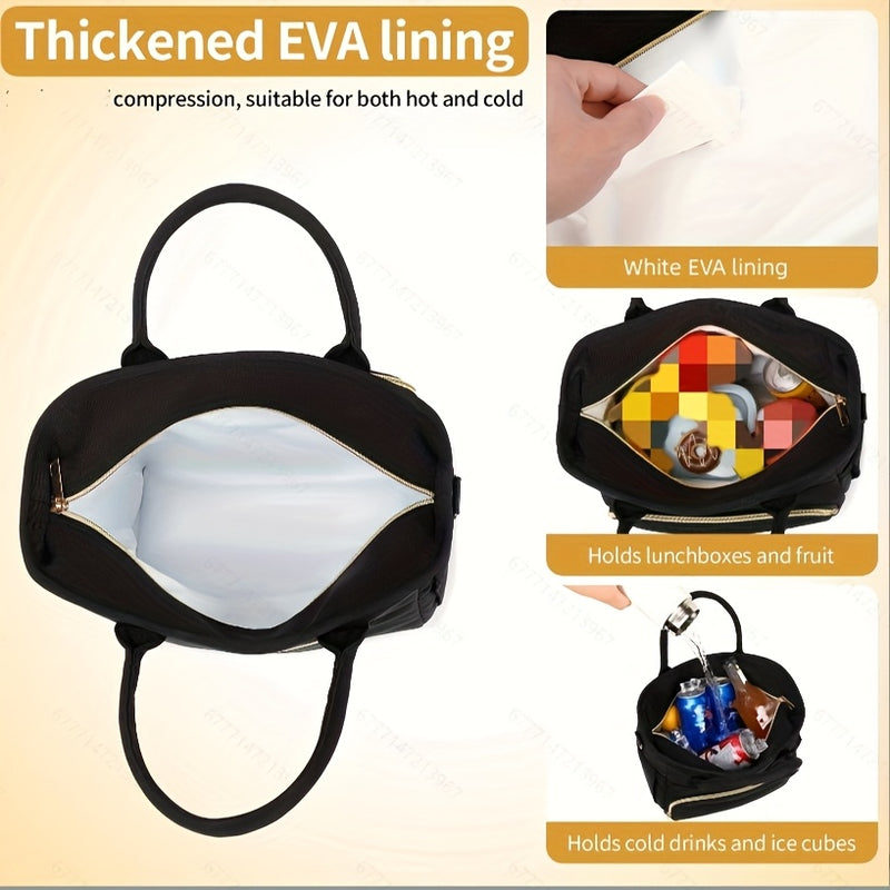 Bolsa de almuerzo aislada con un hombro para contacto no alimentario, bolsa portátil de aluminio grueso para estudiantes