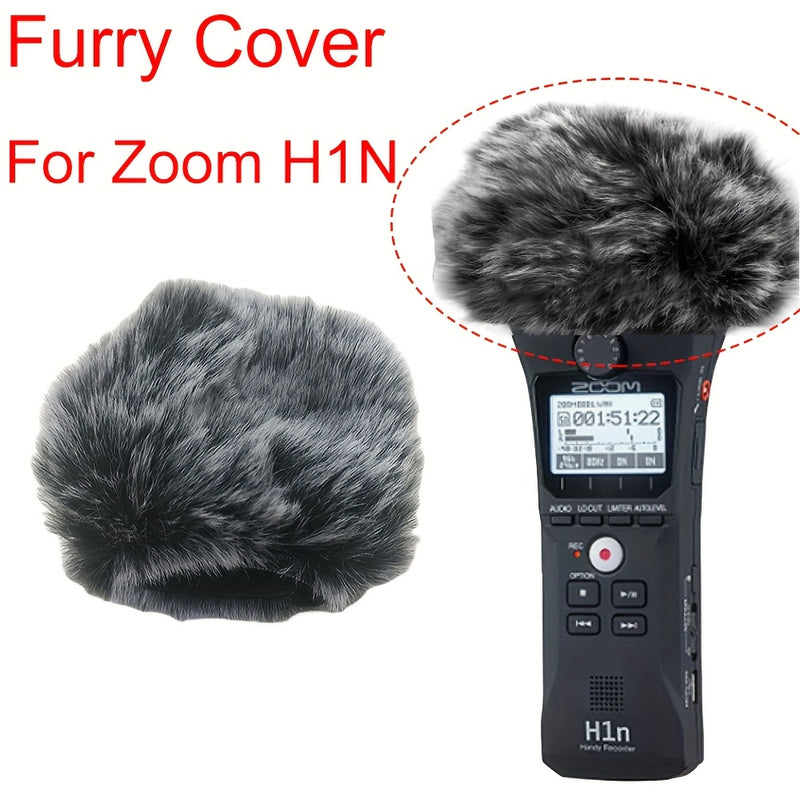 Pantalla de viento compatible con Zoom H1n Furry, conector XLR, protección contra el viento para grabaciones en interiores y exteriores, sin necesidad de batería