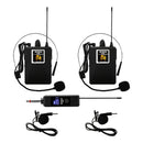 Sistema de micrófono inalámbrico profesional con auriculares portátiles, con transmisor y receptor, ideal para karaoke, reuniones, enseñanza, grabación, iglesia, mezclador de audio y interfaz.