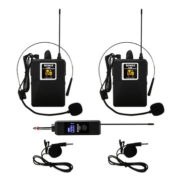 Sistema de micrófono inalámbrico profesional con auriculares portátiles, con transmisor y receptor, ideal para karaoke, reuniones, enseñanza, grabación, iglesia, mezclador de audio y interfaz.