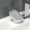 Porta jabón ovalado elegante para pared con drenaje, plato de jabón de plástico ajustable para baño - Bandeja de jabón lujosa desmontable, diseño moderno para hogar y hotelería, accesorios para baño