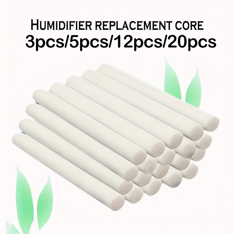 Núcleos de Repuesto para Humidificador Xpxhaous - 3/5/12/20 piezas, Diseño de Hisopo Ajustable al Tamaño Perfecto, Forma Cilíndrica Blanca con Textura Acanalada, Ideal para Humidificadores y Purificadores de Aire