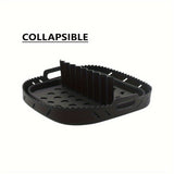 Conjunto de 2 piezas de Bandeja de Silicona para Freidora de Aire de Alta Calidad, 21.59 cm Cuadrada, Resistente al Calor, Fácil de Limpiar, Lavable en Platos, Negro/Gris