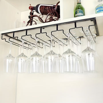 1 soporte para copas, organizador de copas de vino para montar en la pared, soporte para copas debajo del gabinete, ideal para gabinete, cocina, bar y restaurante, organizadores y almacenamiento de cocina, accesorios de cocina