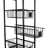 Estante Multifuncional Con 3 Canastas Y Ruedas