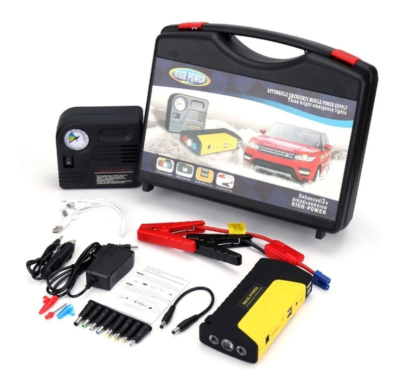 Iniciador Arrancador De Batería + Compresor Carro Cargador