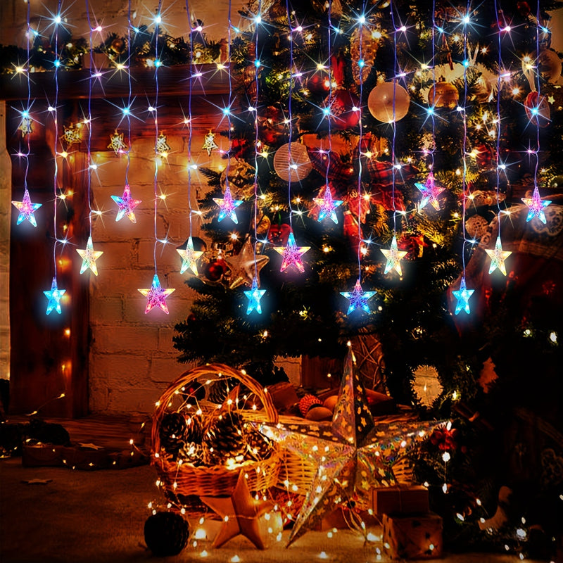 Encantadoras Luces de Cadena de Estrellas de 160 LED - Alimentadas por USB, 3.51 metros con 8 Modos de Iluminación para Regalos Perfectos, Bodas, Dormitorios y Fiestas (Batería No Incluida), Perfectas para Regalos de Navidad, Oficina Festiva, Dormitorio,