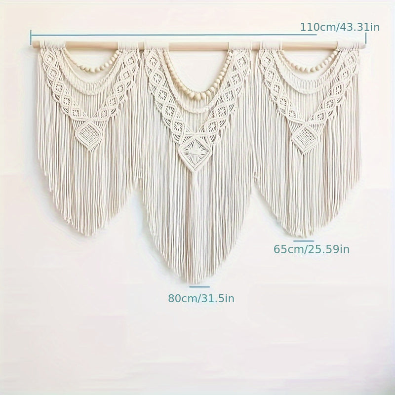 Tapiz bohemio con borlas grandes, decoración tejida a mano elegante para el hogar, dormitorio, sala de estar, bodas, fiestas de Halloween y Navidad