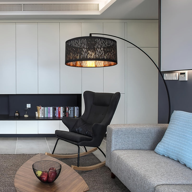 Pantalla de lámpara - Pantallas de lámpara modernas negras para luces de techo con interior dorado, pantallas de lámpara para lámparas de mesa y lámparas de pie, pantalla de lámpara colgante para dormitorio, salón, pasillo y cocina