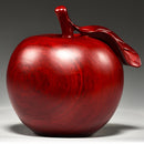Estatuilla de manzana tallada en madera de sándalo rojo, objeto de colección para decoración del hogar, uso en interiores, no necesita electricidad, decoración versátil para habitaciones, regalo ideal para el estreno de una casa.