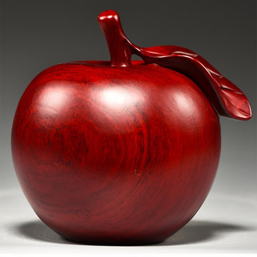 Estatuilla de manzana tallada en madera de sándalo rojo, objeto de colección para decoración del hogar, uso en interiores, no necesita electricidad, decoración versátil para habitaciones, regalo ideal para el estreno de una casa.