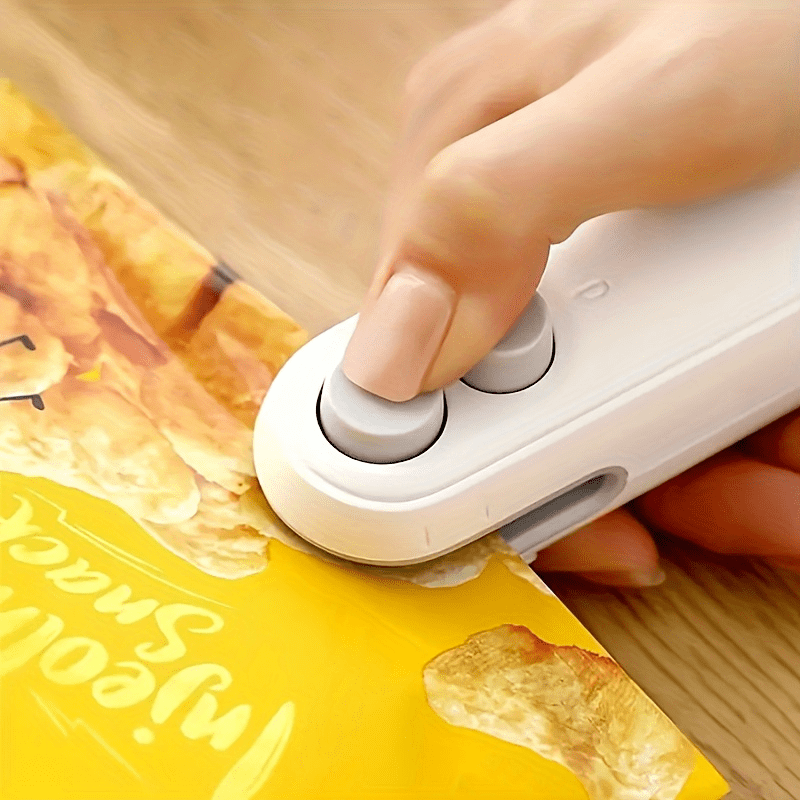 Máquina Selladora de Aperitivos Portátil, Sellador Manual para Bolsas de Plástico, Carga USB, Batería de Litio Recargable de 150mAh, Equipo Pequeño para Servicio de Alimentos en Cocina y Catering. Adecuado para uso en 7 escenarios importantes, escuela, c