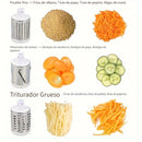 Rallador Rotativo para Queso y Cortador de Verduras - Mandolina de Cocina con 3 Cuchillas Intercambiables, Fácil de Limpiar para Frutas, Patatas, Zanahorias, Nueces