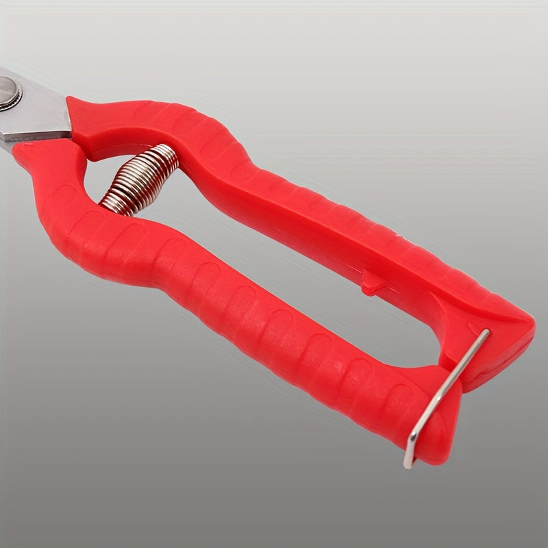 1 pieza de tijeras de poda de jardín profesionales con mango ergonómico rojo - Hoja recta de acero inoxidable duradera, mango antideslizante para arreglar rosas, podar plantas y cosechar frutas - Herramientas de jardinería ligeras, tijeras de poda de jar