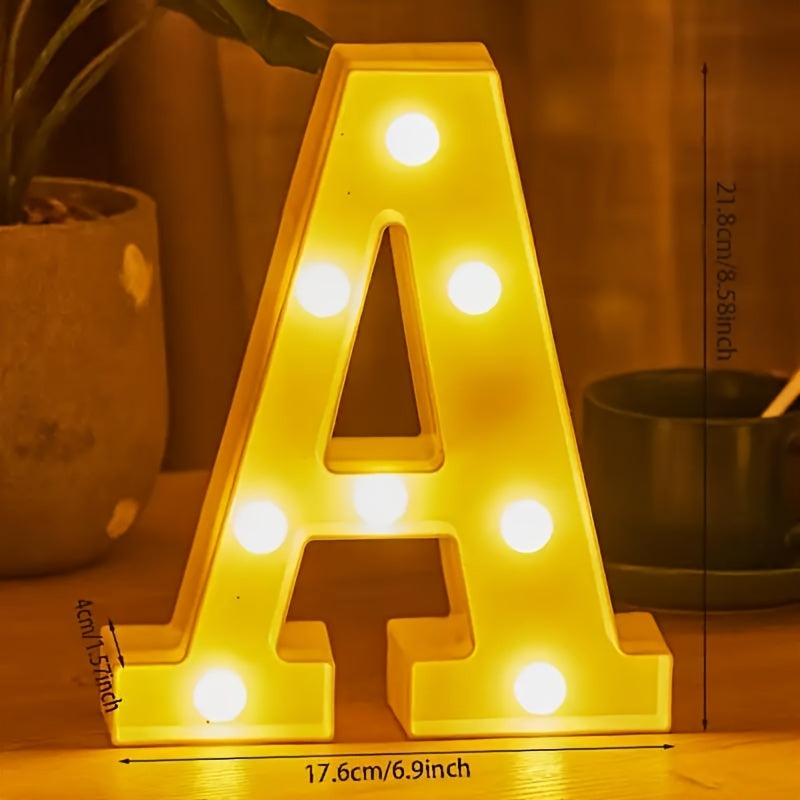 Letrero luminoso LED de 8.6" con 26 letras y 10 números, decoración brillante con batería para bodas, cumpleaños, fiestas, bares, graduaciones, Halloween, Navidad - blanco cálido, plástico, sin baterías incluidas, decoración para eventos | decoración mod