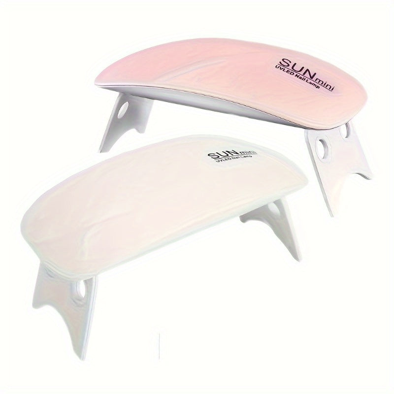 1 pieza, lámpara de uñas LED mini portátil, luz de gel, diseño de bolsillo en forma de ratón ultra compacto, ligero y fácil de llevar, seca rápidamente todos los tipos de esmalte de uñas de gel, adecuado para el hogar, viajes y salones de uñas, una herra