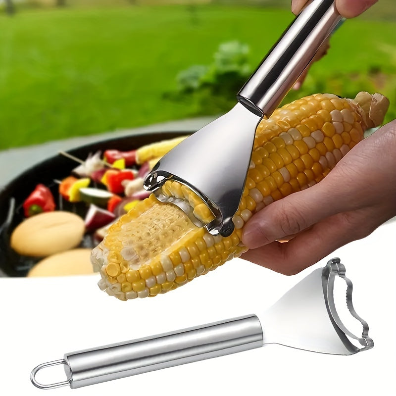 Descorazonador de maíz de acero inoxidable, herramienta pequeña para cocina, cuchillo pelador, separador de granos de maíz, 1 pieza