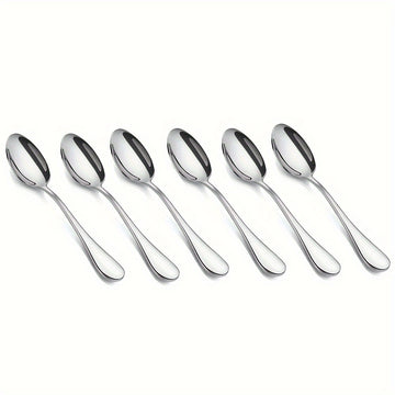 6/12 cucharitas, cucharas para té, cucharitas para café, cucharas de acero inoxidable, cucharas para postres, para hogar, restaurante, cafetería o fiestas, cubiertos