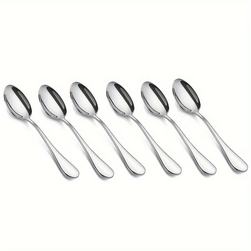 6/12 cucharitas, cucharas para té, cucharitas para café, cucharas de acero inoxidable, cucharas para postres, para hogar, restaurante, cafetería o fiestas, cubiertos