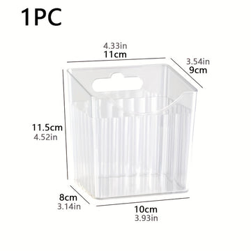 1 Estante De Almacenamiento Para Pasta De Dientes Y Cepillos De Dientes, Caja De Almacenamiento Montada En La Pared, Tubo De Almacenamiento Para Maquinilla De Afeitar, Cesta De Almacenamiento Multifunción Para Baño, Accesorios De Baño