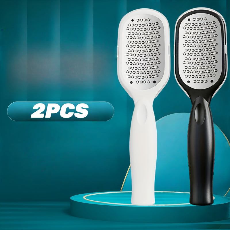 Limpiador y raspador profesional para pies - Hojas finas de acero inoxidable, diseño a prueba de salpicaduras, metal hipoalergénico, mango ergonómico para spa en casa, cuidado de uñas y eliminación de luz muerta beige - No se necesita electricidad, estét