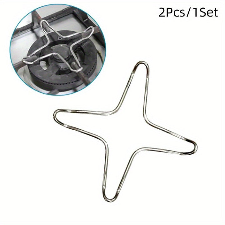 2 piezas de soporte de estufa de acero inoxidable - Dispersor de calor y soporte de olla para estufas de gas, estufas de camping y cocina, diseño de hierro duradero con grifos seguros, protector de estufa, acabado metálico elegante, construcción sólida